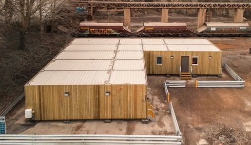 Construction wide view close