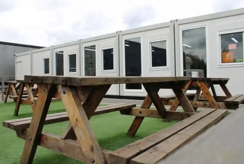 Welfare units with outdoor seating
